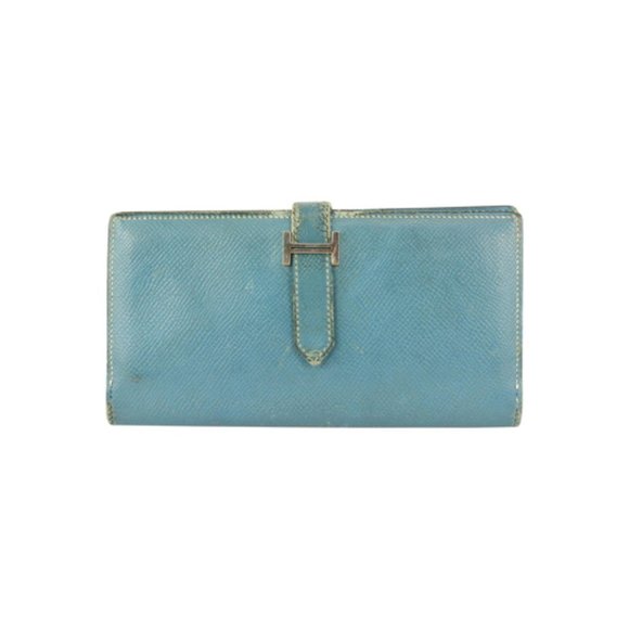 Hermès Blue Jean Bearn Bifold Long Flap 6her721